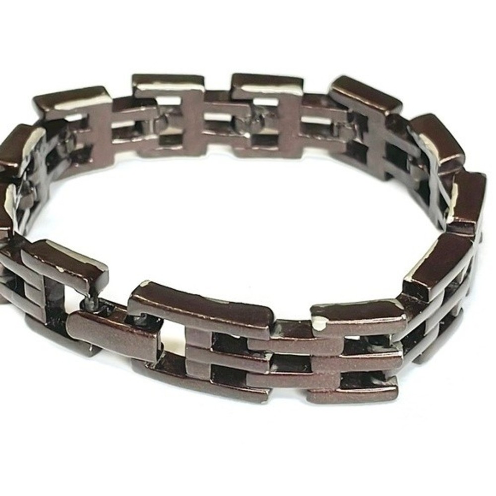 Open Square Link Bike Brown Bracelet